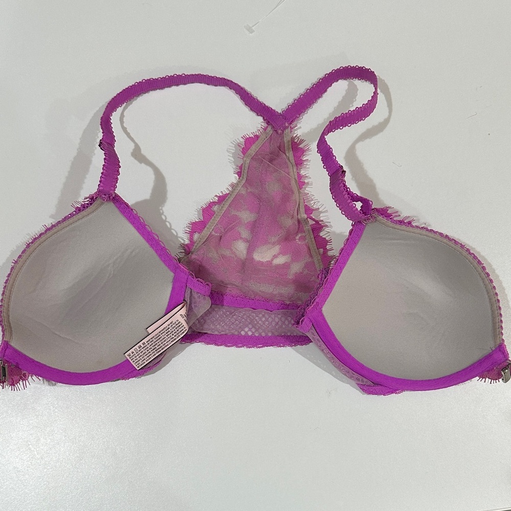 Victoria’s Secret Dream Angels Push-up Racer Back Front Closure Pink Bra 34B - Picture 9 of 15